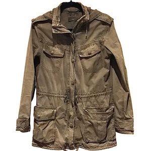 ARITZIA TALULA 100% Cotton Hooded Cargo Utility Jacket